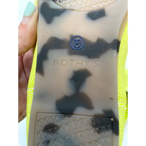 Rothy's Round Toe Stretch Flat Lime Bright Yellow Size 9 - Picture 9 of 9